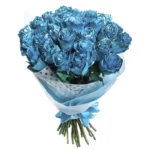 Композиция из 25 синих роз